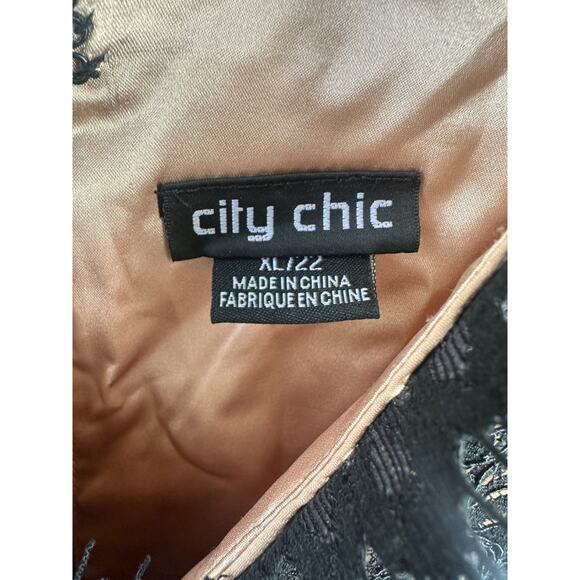 City Chic Rare Beauty Dress Lace Fit & Flare Black A Line Tulle XL Plus Size 22 - Picture 13 of 16